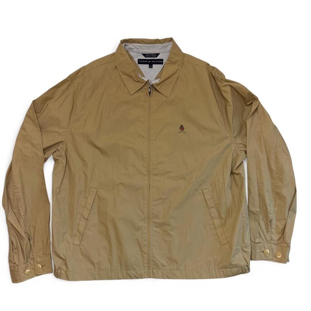 Tan tommy hilfiger zip up jacket